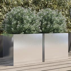Jardini&egrave;res 2 pcs argent&eacute; 42x40x39 cm acier inoxydable