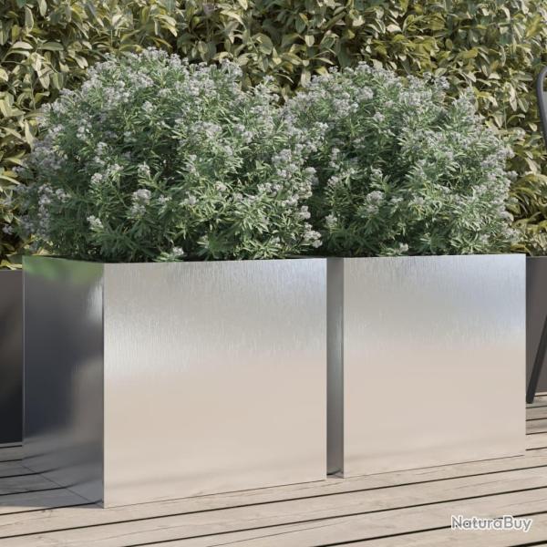 Jardinires 2 pcs argent 42x40x39 cm acier inoxydable alsavelo