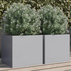 Jardini&egrave;res 2 pcs argent&eacute; 32x30x29 cm acier galvanis&eacute;