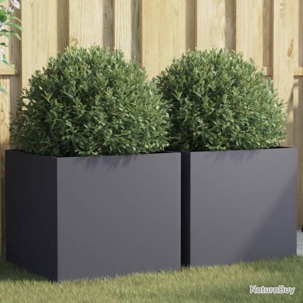 Jardinires 2 pcs anthracite 49x47x46 cm acier alsavelo