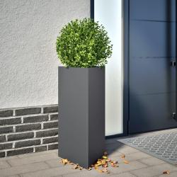 Jardini&egrave;res 2 pcs anthracite triangulaire 40x34,5x70 cm acier