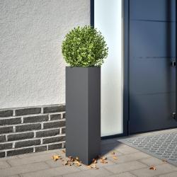 Jardini&egrave;res 2 pcs anthracite triangulaire 30x26x75 cm acier