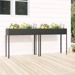 Jardini&egrave;res 2 pcs Anthracite Acier galvanis&eacute; alsavelo