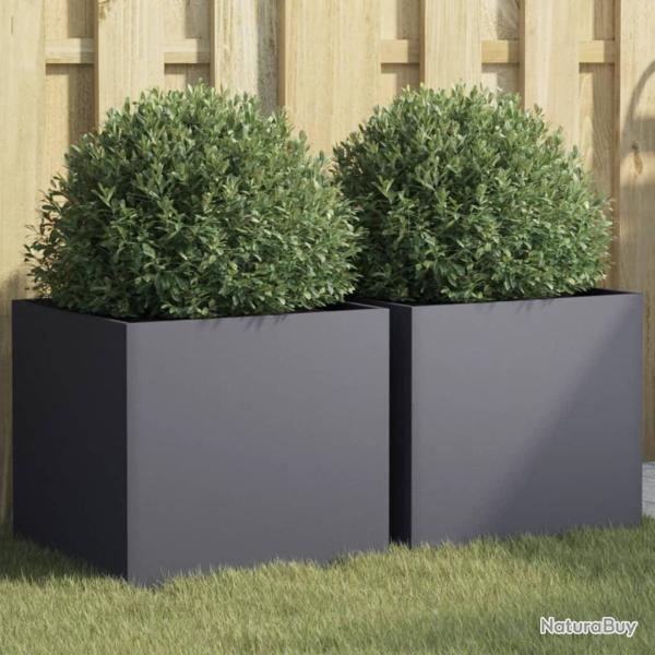 Jardini�res 2 pcs anthracite 42x40x39 cm acier