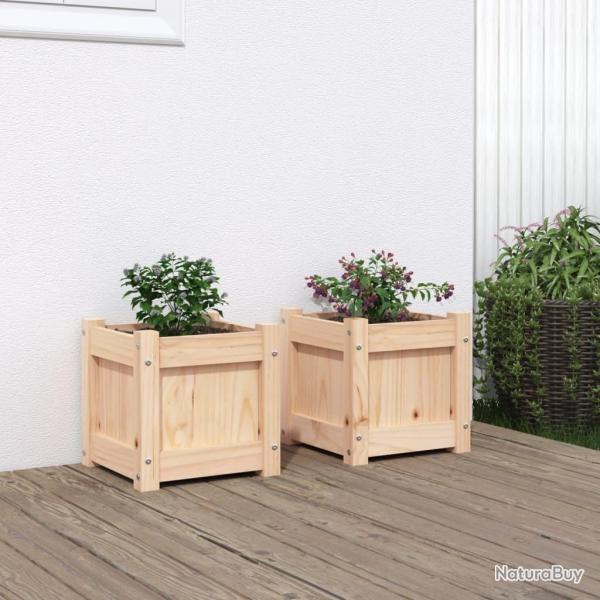 Jardini�res 2 pcs bois de pin massif