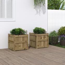 Jardini&egrave;res 2 pcs bois de pin impr&eacute;gn&eacute; alsavelo