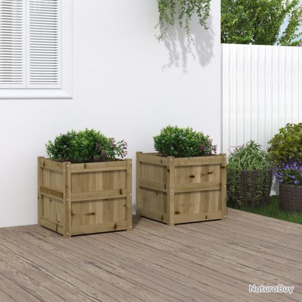 Jardini�res 2 pcs bois de pin impr�gn�