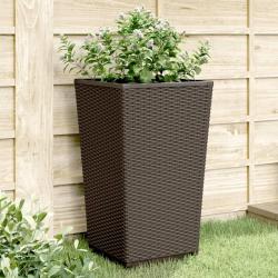 Jardini&egrave;res 2 pcs marron 32,5x32,5x57 cm polypropyl&egrave;ne