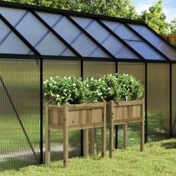 Jardini&egrave;res 2 pcs avec pieds bois de pin impr&eacute;gn&eacute;
