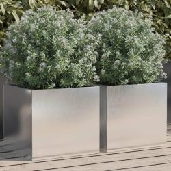 Jardini&egrave;res 2 pcs argent&eacute; 32x30x29 cm acier inoxydable alsavelo
