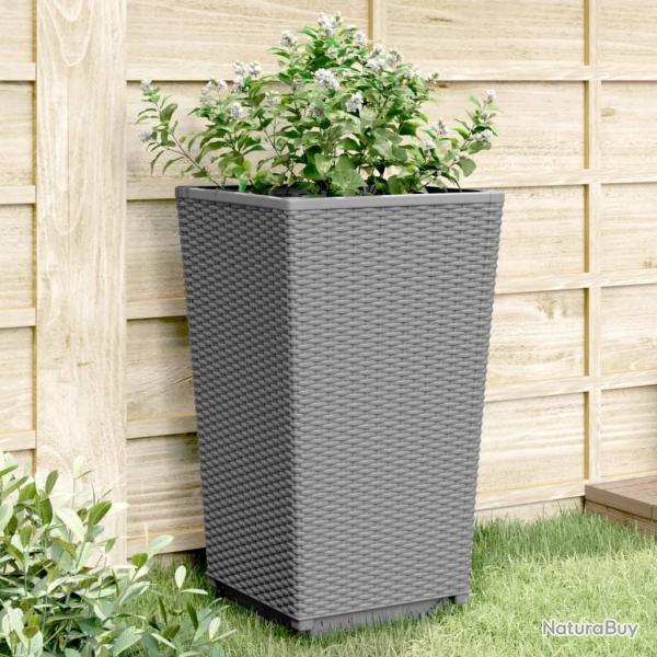 Jardinires 2 pcs gris clair 32,5x32,5x57 cm polypropylne alsavelo