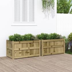 Jardini&egrave;res 2 pcs bois de pin impr&eacute;gn&eacute;