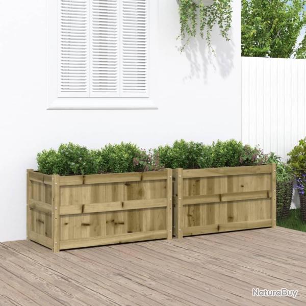 Jardini�res 2 pcs bois de pin impr�gn�