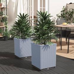 Jardini&egrave;res 2 pcs gris clair 30x30x37 cm polypropyl&egrave;ne alsavelo