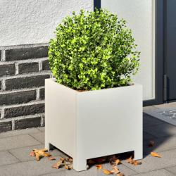 Jardini&egrave;res 2 pcs blanc 30x30x30 cm acier