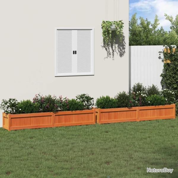 Jardini�res 2 pcs cire marron bois de pin massif