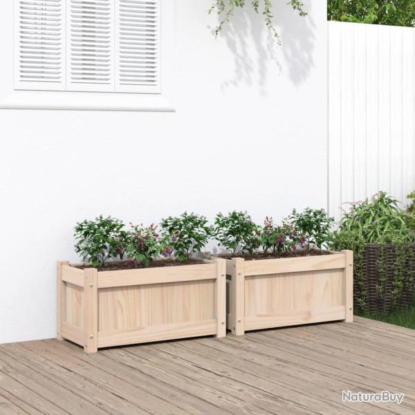 Jardini�res 2 pcs bois de pin massif