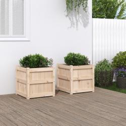 Jardini&egrave;res 2 pcs bois de pin massif