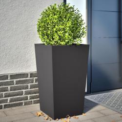 Jardini&egrave;res 2 pcs noir 45x45x75 cm acier