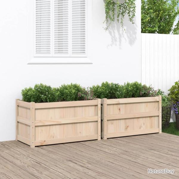 Jardini�res 2 pcs bois de pin massif
