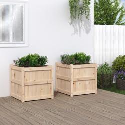 Jardini&egrave;res 2 pcs bois de pin massif