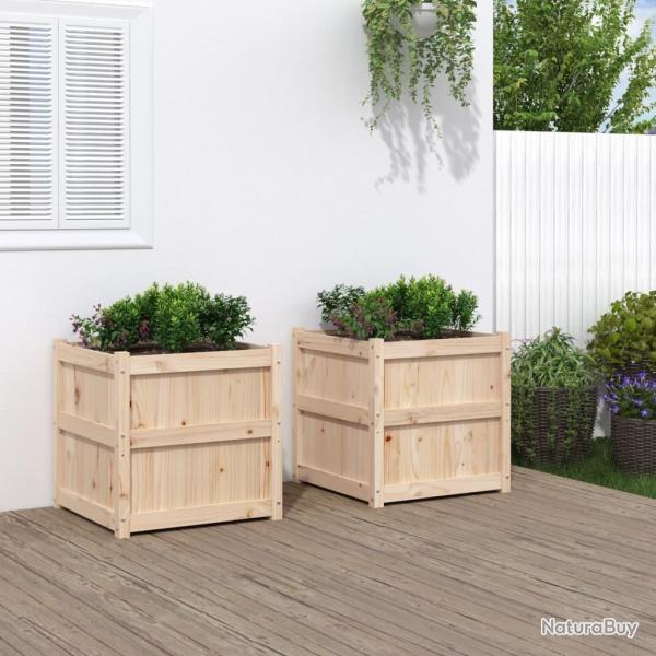 Jardini�res 2 pcs bois de pin massif