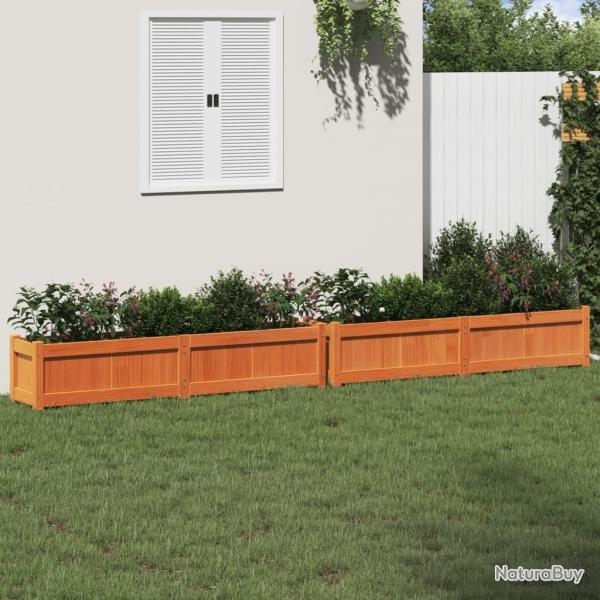 Jardini�res 2 pcs cire marron bois de pin massif