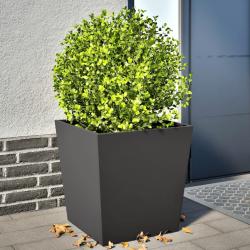 Jardini&egrave;res 2 pcs noir 50x50x50 cm acier