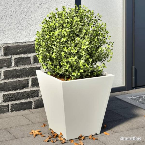 Jardini�res 2 pcs blanc 30x30x30 cm acier