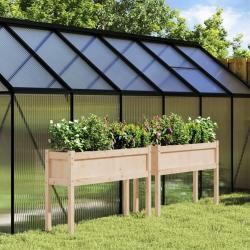 Jardini&egrave;res 2 pcs avec pieds bois de pin massif