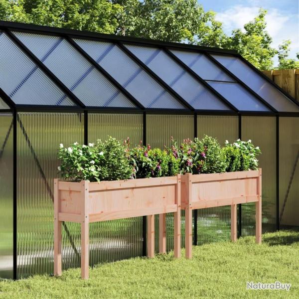 Jardinires 2 pcs avec pieds bois massif douglas alsavelo