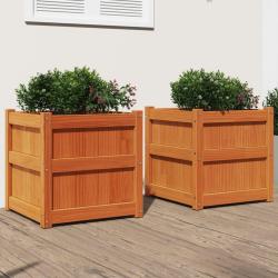 Jardini&egrave;res 2 pcs cire marron bois de pin massif
