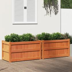 Jardini&egrave;res 2 pcs cire marron bois de pin massif