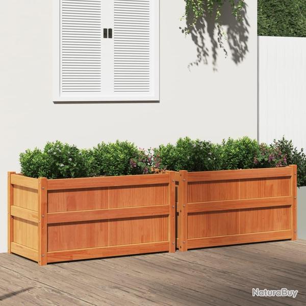 Jardini�res 2 pcs cire marron bois de pin massif