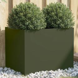 Jardini&egrave;re vert olive 62x47x46 cm acier alsavelo