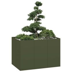Jardini&egrave;re vert olive 120x80x80 cm acier alsavelo
