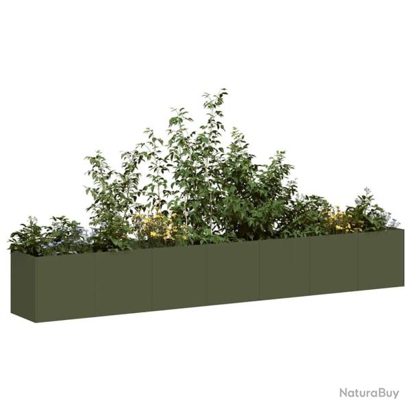 Jardinire vert olive 280x40x40 cm acier lamin  froid alsavelo
