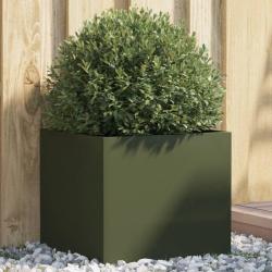 Jardini&egrave;re vert olive 42x40x39 cm acier