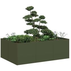 Jardini&egrave;re vert olive 120x80x40 cm acier alsavelo