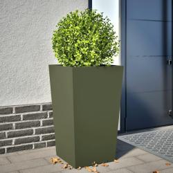 Jardini&egrave;re vert olive 45x45x75 cm acier alsavelo
