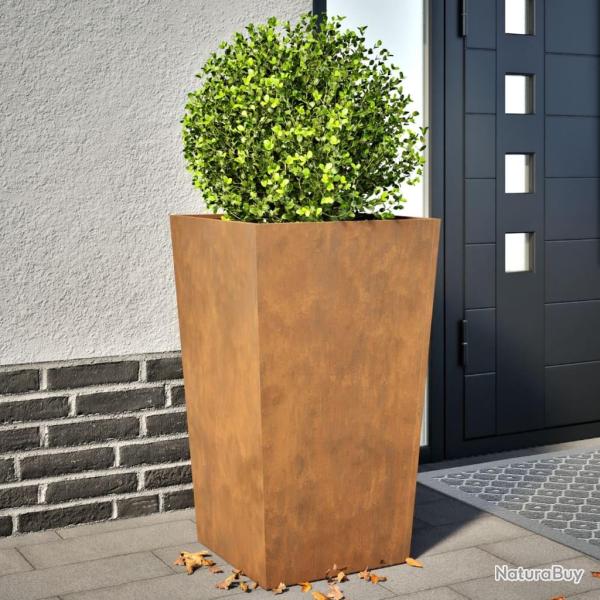 Jardinires 2 pcs 45x45x75 cm acier rsistant aux intempries alsavelo