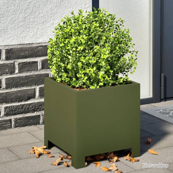 Jardini�re vert olive 30x30x30 cm acier