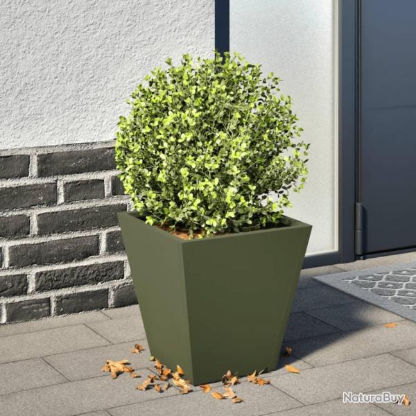 Jardinire vert olive 30x30x30 cm acier alsavelo