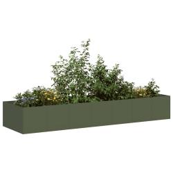 Jardini&egrave;re vert olive 280x80x40 cm acier