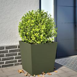 Jardini&egrave;re vert olive 50x50x50 cm acier