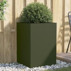 Jardini&egrave;re vert olive 52x48x75 cm acier alsavelo
