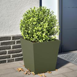 Jardini&egrave;re vert olive 40x40x40 cm acier