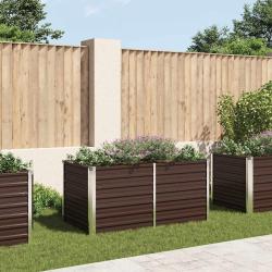 Jardini&egrave;re sur&eacute;lev&eacute;e Marron 160x80x77 cm Acier galvanis&eacute;