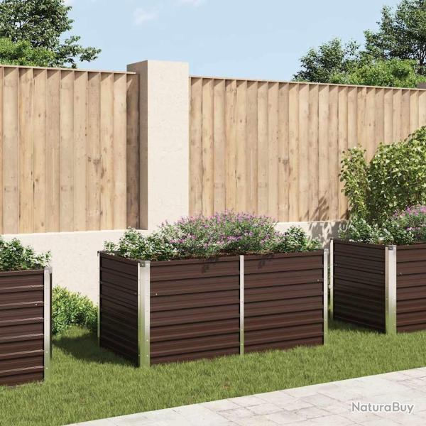 Jardini�re sur�lev�e Marron 160x80x77 cm Acier galvanis�