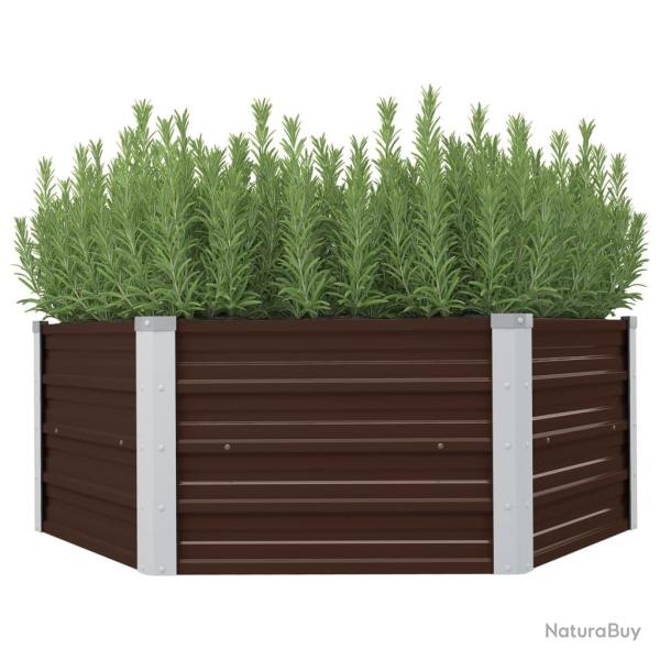 Jardini�re sur�lev�e Marron 129x129x46 cm Acier galvanis�